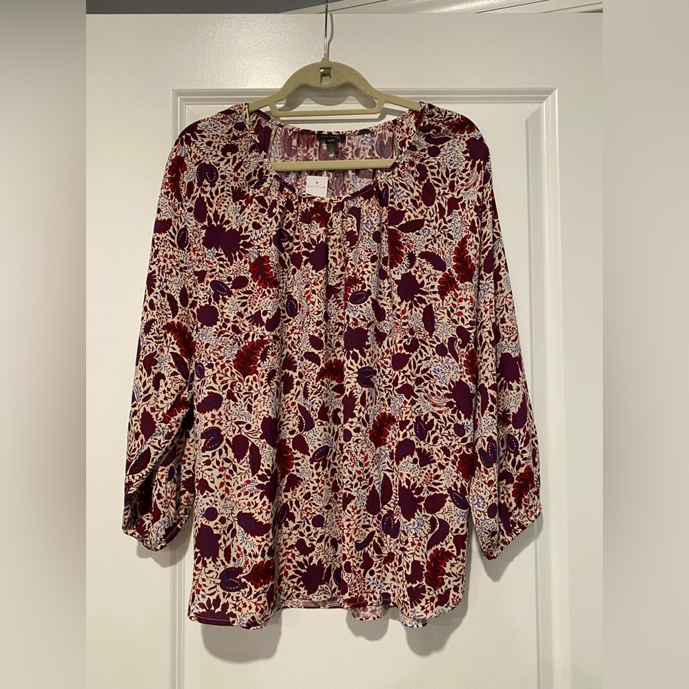 Ann Taylor NWT boho style long sleeve blouse